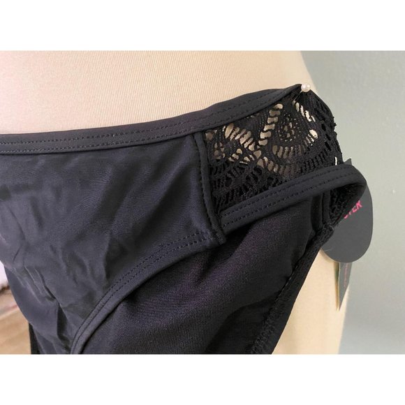 Black Lace Hipster Bikini Swim Bottoms Sz XL - Picture 5 of 5